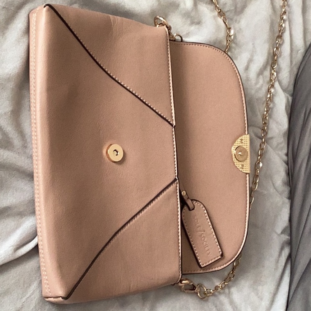 Sole Society clutch with gold detachable chain handle
